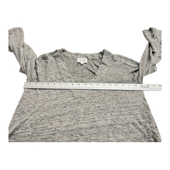 Feel the Piece Terre Jacobs Long Sleeve cropped linen grey sweatshirt XS/S - Picture 8 of 9